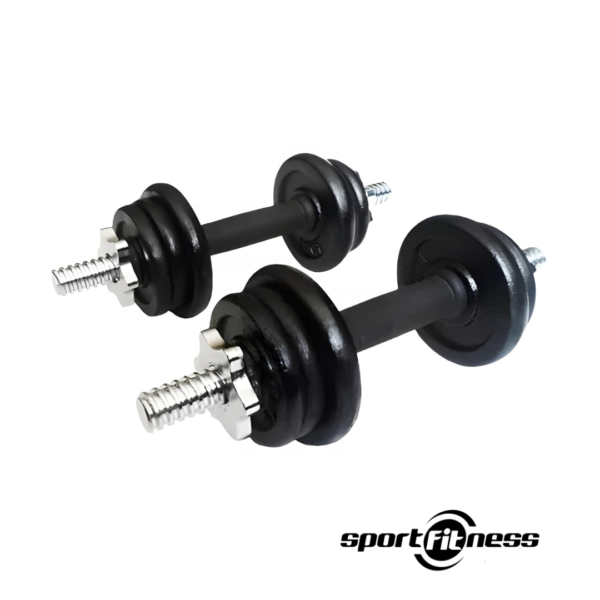 Mancuernas Kit 18 Kg Sportfitness Multiejercicios Gym Negro - Image 2